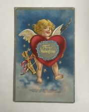 Vintage postcard. To My Valentine. Series No 1. Cupid Embossed Heart Cherub picture