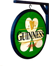 Guinness Shamrock Double-Sided Pub Sign Green, Black, Red picture