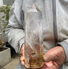 765g Beautiful Clear Smoky Quartz Crystal Point Tower Gradient Healing Specimen picture