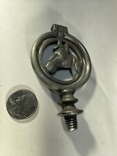 Antique nickel plated swivel Equestrian Horse Head Finial Q picture