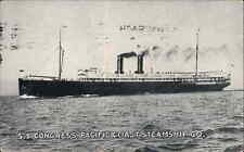 1914 Long Beach CA Cancel Steamship PC S.S. Congress Steamer Ship picture
