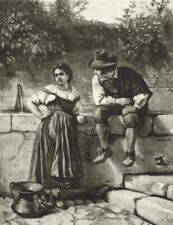 ROME. Courtship 1877 old antique vintage print picture picture