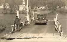 Rumford Point ME Car on Ferry & Operator Real Photo Postcard picture