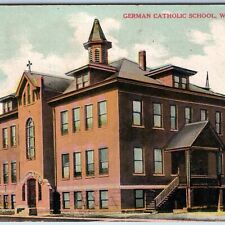 c1900s Waterloo, IA German Catholic Private School Bldg Christian Religious A226 picture
