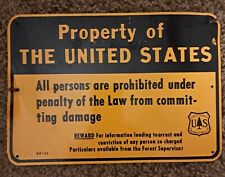Vintage U.S. Forest Service Property Marker  Sign picture