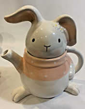 Whimsical Cupboard, 10 Strawberry Street, Pink Ceramic Bunny Rabbit Teapot picture