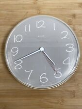 Vtg 80’s 90’s Junghans German Quartz Wall Clock W738 Grey White Minimalist 8.5” picture