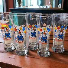 Spuds Mackenzie Bud Light Budweiser Fluted Barware Glasses 1987 Set Of 5 picture