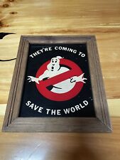 Vintage Rare Ghostbusters Wooden Framed Glass Carnival Prize picture
