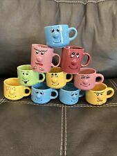 Lot Of 10 Funny Face Mugs 3D Nose Anthropomorphic Expressions Vintage picture