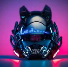 Cyberpunk Helmet Mask LED Glowing Science Fiction Cosplay Cool Prop Gifts New picture