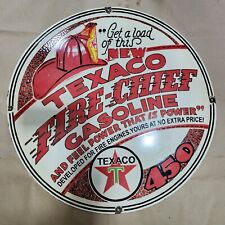 TEXACO FIRE-CHIEF PORCELAIN ENAMEL SIGN 30 INCHES ROUND picture