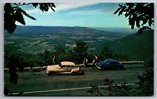 Postcard Shenandoah Valley as seen from Skyline Drive Virginia, old cars    A 13 picture