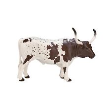 Texas Longhorn Bull Realistic Farm Animal Toy Replica Hand Painted Figurine picture