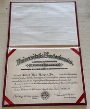 Actual University Of Boston B.S. In Business Admin. Latin Diploma 1958 Signed picture
