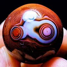 TOP 27G Natural Polished Silk Banded Agate Sphere ball Crystal Madagascar L1489 picture