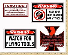 Funny Warning Stickers - Complete set of 4 Decals - Sexy Girl Tool Box MADE USA picture