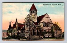 Saginaw MI-Michigan, Hoyt Library, Exterior, c1912, Vintage Postcard picture
