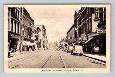 Kitchener Canada, King Street Looking West, Music Store, Vintage c1938 Postcard picture