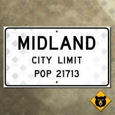 Midland Texas city limit road sign highway 1956 Permian Basin West 14x8 picture