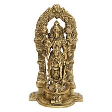 Lord Vishnu Brass Statue Shri Narayan Idol Pedestal Figurines Home Temple 9 Inch picture