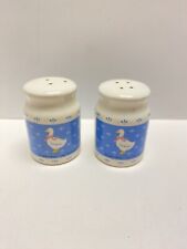 Vtg Duck Geese Happiness is Homemade Salt & Pepper Shakers Ceramic Farmhouse picture