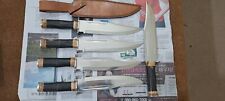 5 Pcs Custom Handmade D2 Steel Hunting Knives With Leather Sheaths picture