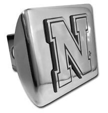 nebraska iron n logo metal shiny chrome trailer hitch cover usa made picture