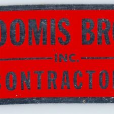 c1960s Cedar Rapids IA Loomis Bro Inc Contractor Metal Plaque Sticker Unused C56 picture