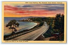1951 Coast Highway Near Montecito Santa Barbara California CA Sunset Postcard picture