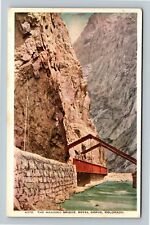 Royal Gorge CO, The Hanging Bridge, Colorado Vintage Postcard picture