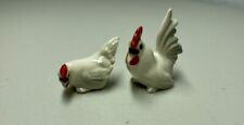 Hagen Renaker Ceramic Miniature Mini White Rooster Chicken Bird Figurines picture