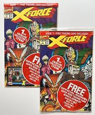 X-Force, Lot Of 4, Marvel Comic 1991~#1 (2) Poly Bagged With Cards, (2) FN/VF, picture