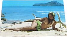 1970s Hawaiian Topless Girl Postcard Hawaii Hula Polynesian Woman Pin-Up Card 🌟 picture