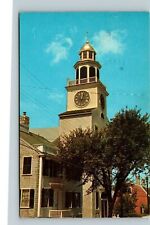 Postcard Nantucket's Town Clock Orange Street Unitarian Universalists Mass picture
