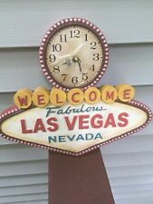 Rare Vintage Welcome To Fabulous Las Vegas Nevada Wall Clock Sin City 14.5-FLAW picture