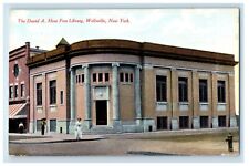 1915 The David A. How Free Library Building Wellsville New York NY Postcard picture