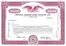 Pioneer Aerodynamic Systems, Inc. - Specimen Stock Certificate - Aviation Stocks picture