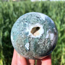 340g Natural Moss agate Stone crystal Ball Quartz Crystal Sphere Reiki picture