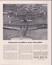 1943 Print Ad Chain Belt of Milwaukee War Plane Production Line WWII Homefront picture