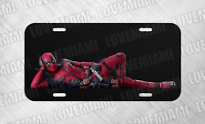 For Deadpool Fans Super Hero Funny Laying License Plate Auto Car Tag  picture