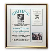HENRY MANCINI SIGNED Benefit Concert Flyer Program Photo Framed 23.5x23” picture