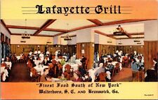 Linen Postcard Interior Lafayette Grill Restaurant in Walterboro, South Carolina picture