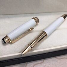 Luxury Solitaire Series White + Gold Color 0.7mm Rollerball Pen NO BOX picture