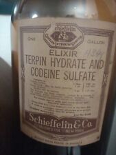 Codeine Sulphate Empty Glass Gallon Medicine Bottle Schieffelin Pharmacy Antique picture