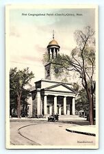First Congregational Parish Church Quincy Massachusetts 1917 Antique Postcard E2 picture