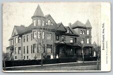 Alma Michigan~Brainerd Hospital~Nurses Patients & Visitors Outside~c1905 B&W PC picture