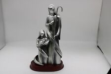 Vintage Herco Silver Tone Statue of Joseph & Mary w/Child-Rare picture