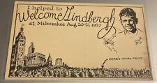 Lindbergh Souvenir AIR MAIL CARD - Milwaukee, August 20-21, 1927 picture