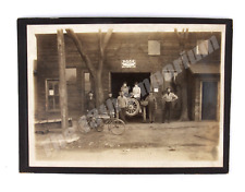 RARE Antique Original 1910s Peerless Motorcycle & Garage Cabinet Card Photograph picture